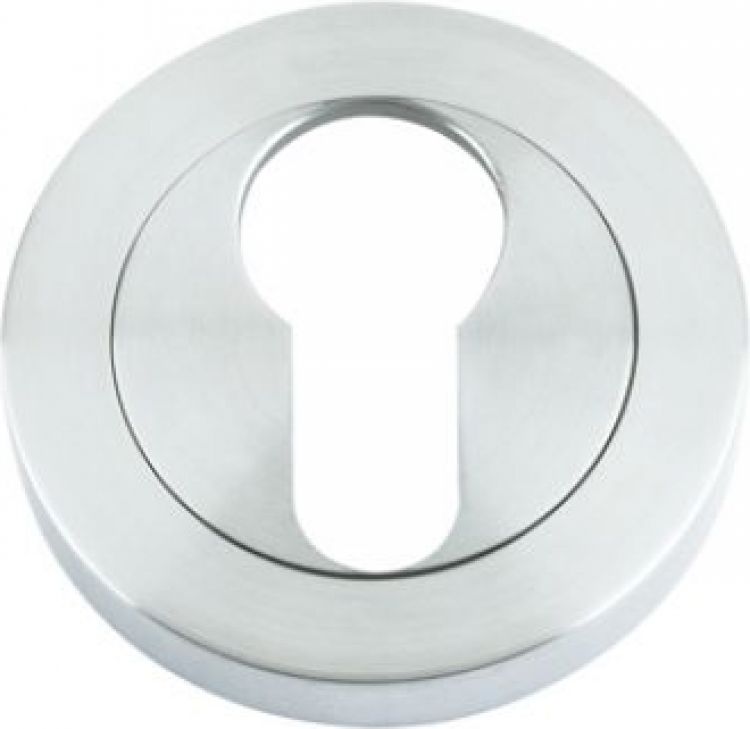 50mm Round Euro Keyhole Escutcheon in Satin Chrome - Zoo Hardware | ZPZ001SC