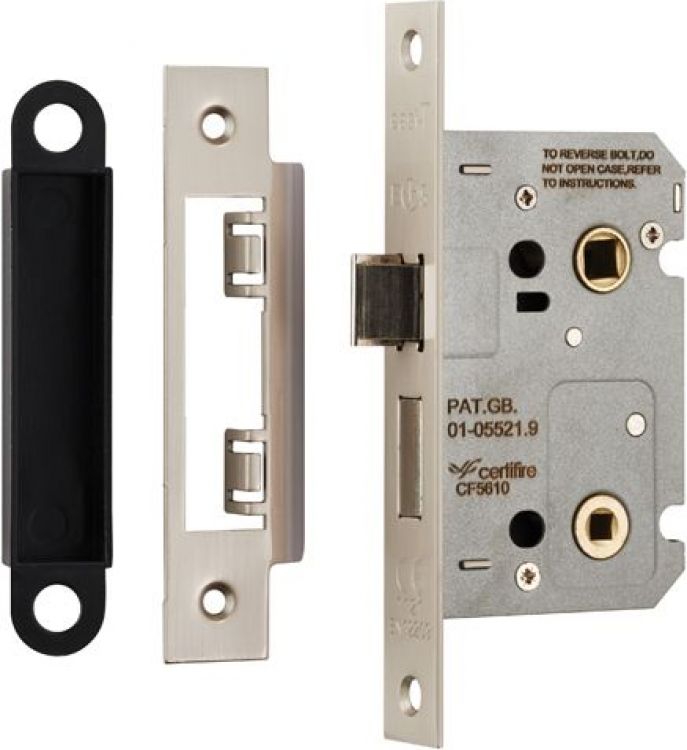 Eurospec Easi-T BAE5025SN Bathroom Mortice Lock 65mm (44.5mm backset) Satin Nickel