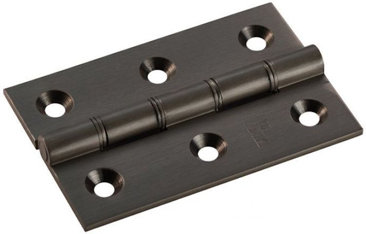 Washered Door Hinge in Matt Bronze, (76mm x 50mm / 3