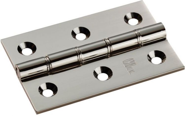 Butt Door Hinge in Polished Nickel, (76mm x 50mm / 3