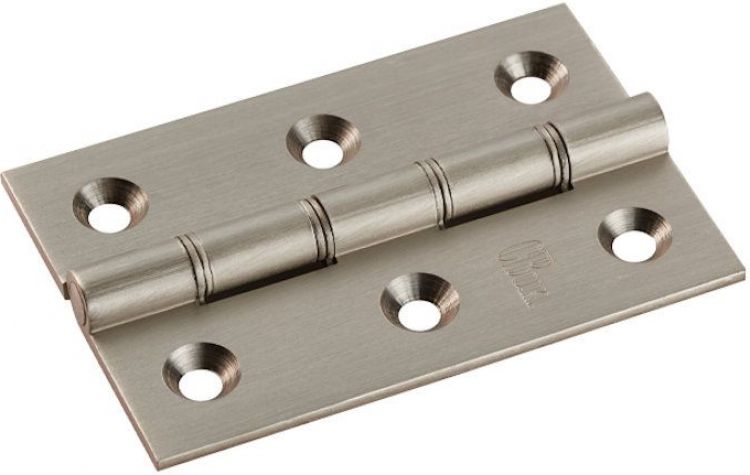 Butt Door Hinge in Satin Nickel, (76mm x 50mm / 3