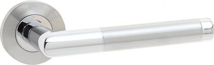 Frelan JSSPS701 Cambrio Lever on Round Rose Satin and Polished Stainless Steel