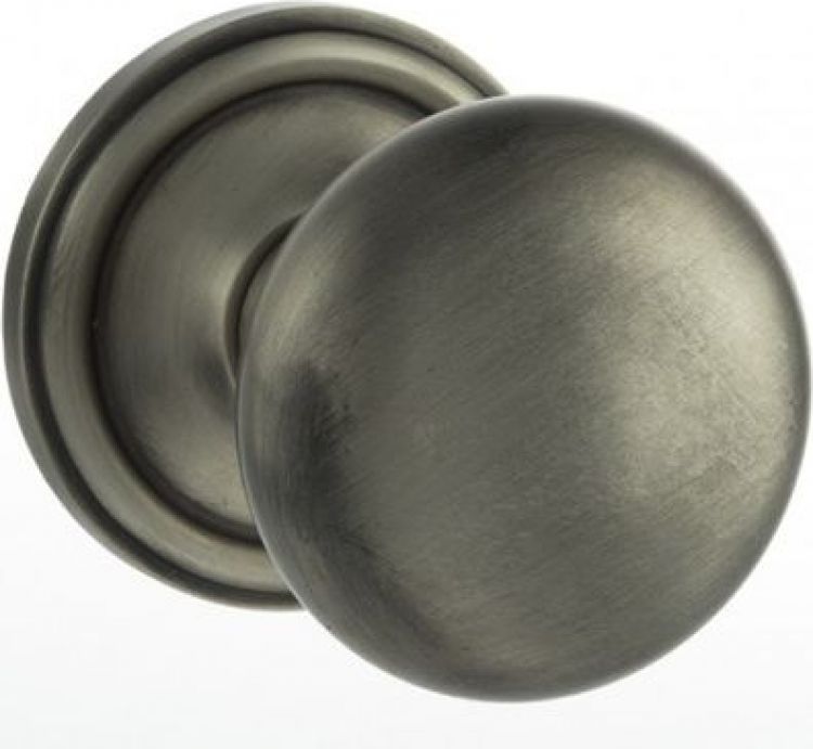 Harrogate Mushroom Matt Gun Metal Mortice Knob 65mm Concealed Fix Round Rose