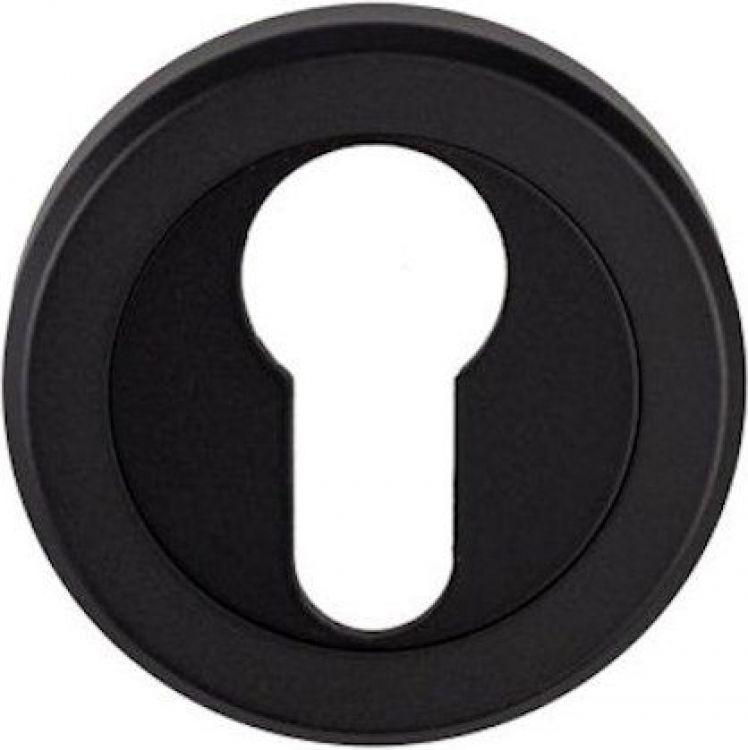 50mm Round Euro Keyhole Escutcheon in Matt Black - Serozzetta | SZM001MB