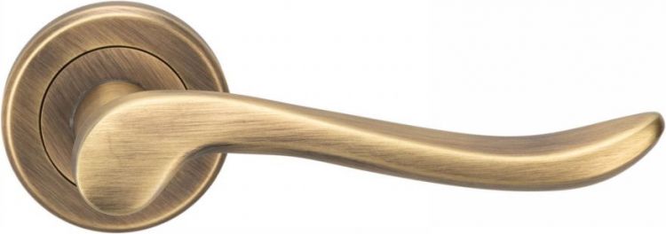 Serozzetta ZIN3130AB VERDUN Scroll Lever Handle On Rose Antique Brass