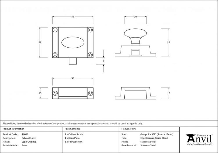 Satin Chrome Cabinet Latch