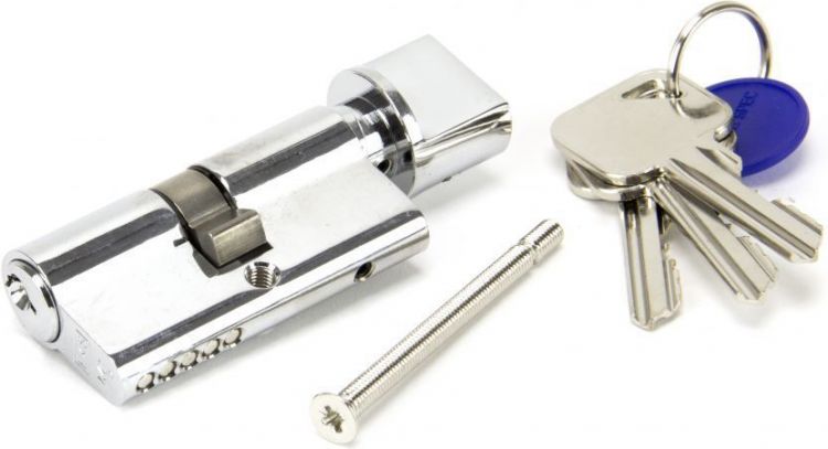 Polished Chrome 30/30 Euro Cylinder/Thumbturn