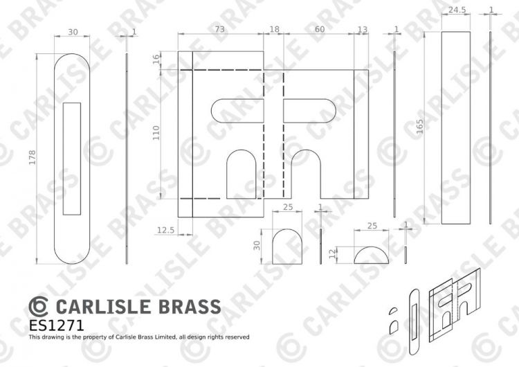 Eurospec UK Bathroom/Sashlock Universal Intumescent Kit S/A FD30/60  - by Carlisle Brass - ES1271