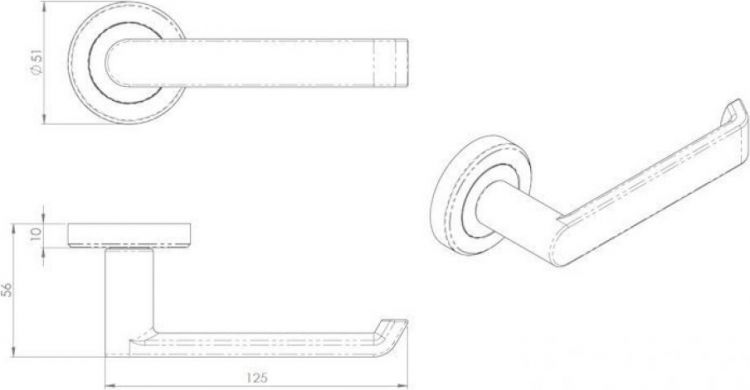 Serozzetta Concept SZM220SC - satin chrome door handles
