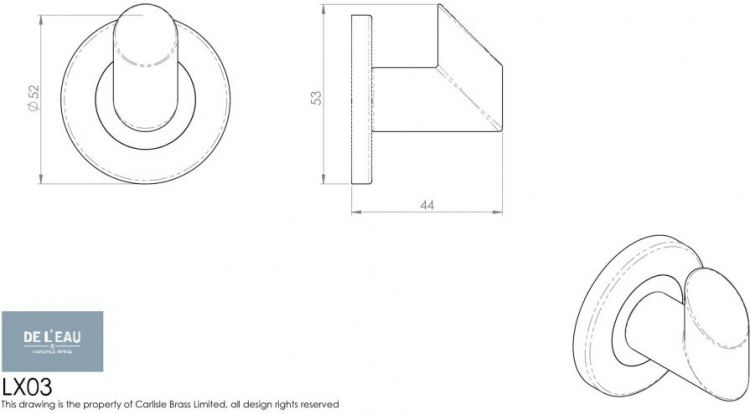 Deleau LX03SS Satin Stainless Single Robe Hook