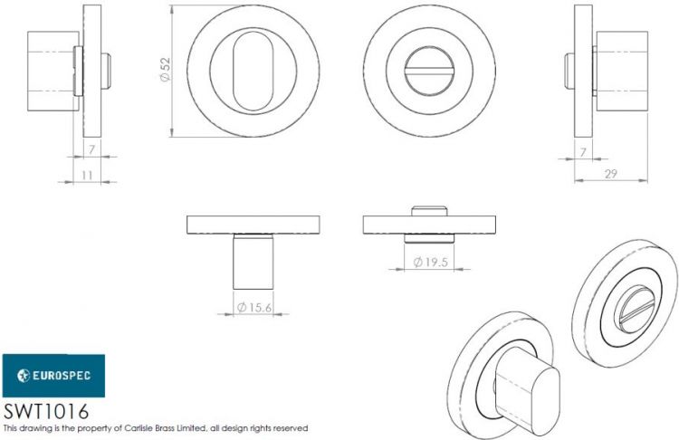 51.5mm Round Thumb Turn in Satin Stainless Steel - Steelworx | SWT1016SSS
