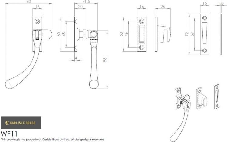 Carlisle Brass WF11FB florentine bronze bulb end casement fastener