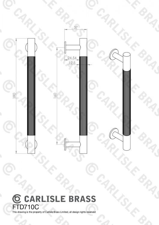 160mm CTC Cabinet T-Bar Pull in Antique Brass - Lines Range by Fingertip Design | FTD710CAB