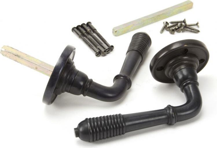 Anvil 83957 Aged Bronze Reeded Lever on Rose Set