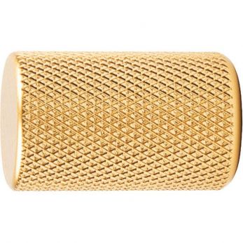 Hafele Graf Knurled Round Cylinder Knob Brushed Brass 17mm (106.60.318)