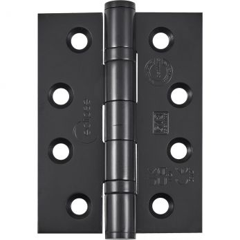 Ball Bearing Door Hinge in Black Electro Plated, Fire Rated (102mm x 76mm / 4" x 3") | 14920