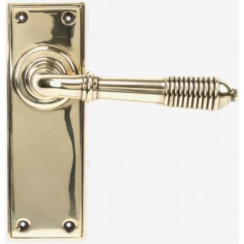 Anvil Aged Brass Reeded Lever Latch Set | 33083