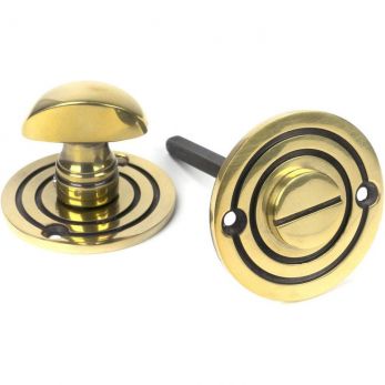 50mm Round Thumb Turn in Aged Brass - From the Anvil | 83804