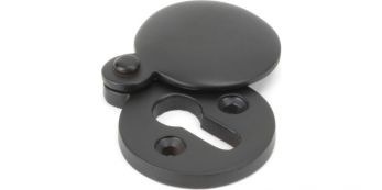 30mm Round Standard Keyhole Covered Escutcheon in Aged Bronze - From the Anvil | 83951