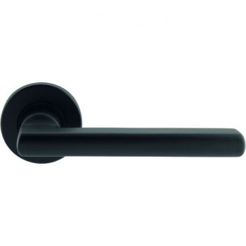 Steelworx Carlton Lever On Sprung Round Rose in Matt Black - by Eurospec - CSL1134MB