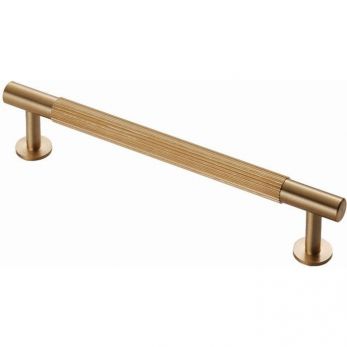 160mm CTC Cabinet T-Bar Pull in Satin Brass - Lines Range by Fingertip Design | FTD710CSB