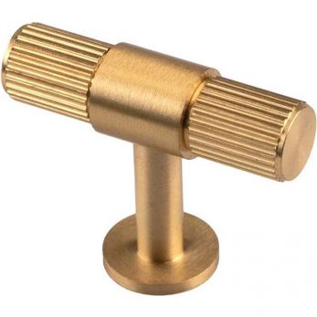 50mm T-Bar Cabinet Knob in Satin Brass - Lines Range by Fingertip Design | FTD711SB