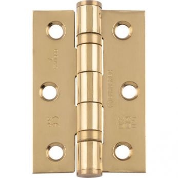 Ball Bearing Door Hinge in PVD Brass, Fire Rated (76mm x 51mm / 3" x 2") | HIN1322/7-PVD