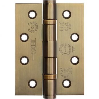 Ball Bearing Door Hinge in Antique Brass, Fire Rated (102mm x 76mm / 4" x 3") | J9500AB