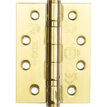 Ball Bearing Door Hinge in PVD Brass, Fire Rated (102mm x 76mm / 4" x 3") | J9500EB