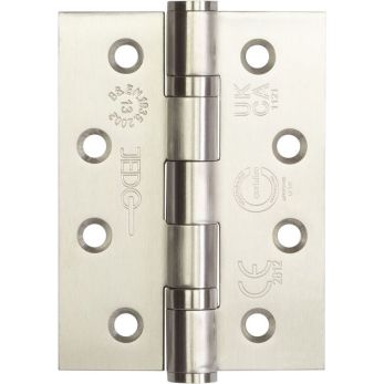 Ball Bearing Door Hinge in Satin Stainless Steel, Fire Rated (102mm x 76mm / 4" x 3") | J9500SSS