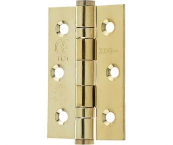 Ball Bearing Door Hinge in Electro Brass, Fire Rated (76mm x 50mm / 3" x 2") | J9502EB
