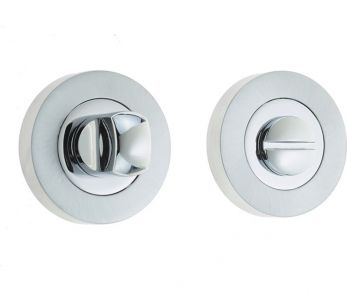 50mm Round Thumb Turn in Polished/Satin Chrome - Frelan Hardware | JV2666PCSC