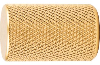 Kitchen Hafele Graf Knurled Round Cylinder Knob Brushed Brass 17mm (106.60.318)