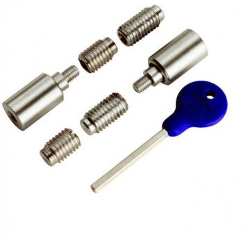 Satin Nickel WF18SN sash window stops x 2 plus key