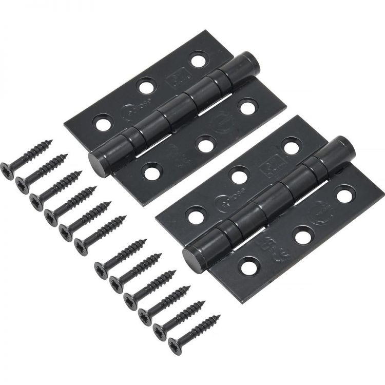 Butt Door Hinge in Black Electro Plated, (76mm x 51mm / 3" x 2") | 14917