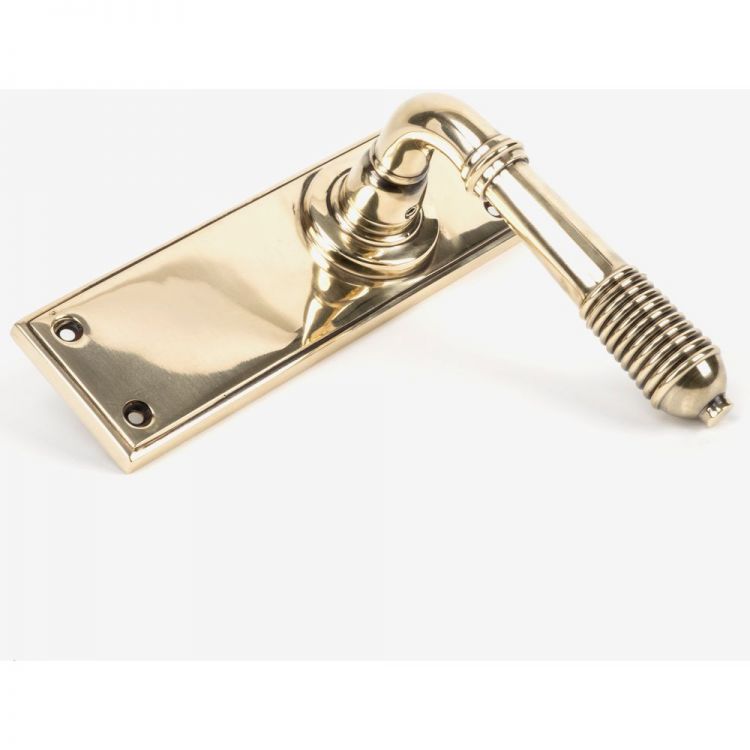 Anvil Aged Brass Reeded Lever Latch Set | 33083