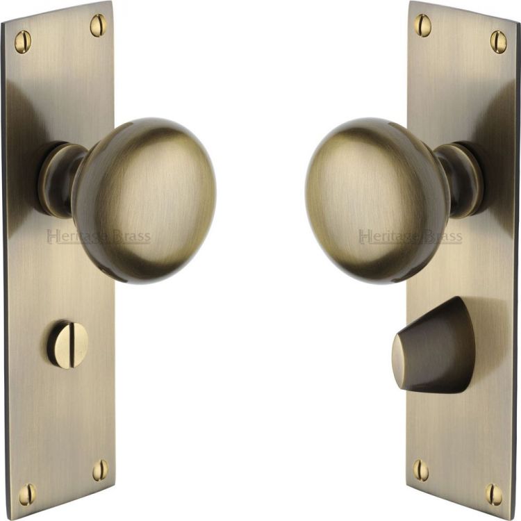 Balmoral BAL8530-AT antique brass bathroom bun door knobs