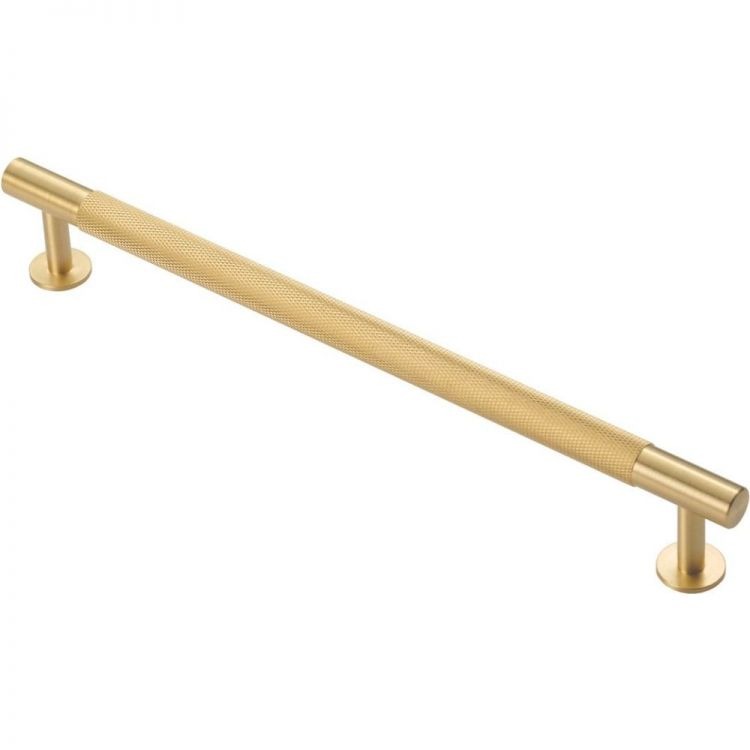 Fingertip Design Satin Brass Knurled 224mm CTC Cabinet T-Bar Pull | FTD700ESB