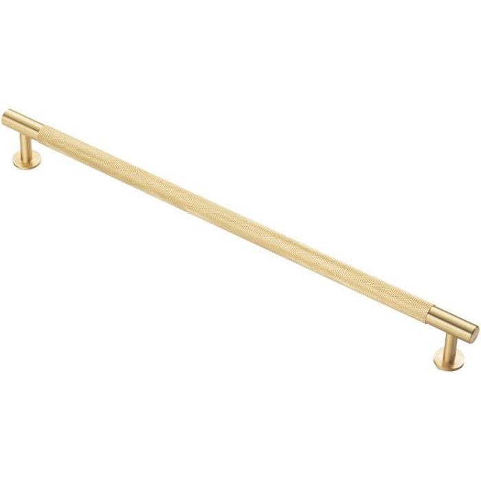 Fingertip Design Satin Brass Knurled 320mm CTC Cabinet T-Bar Pull | FTD700HSB