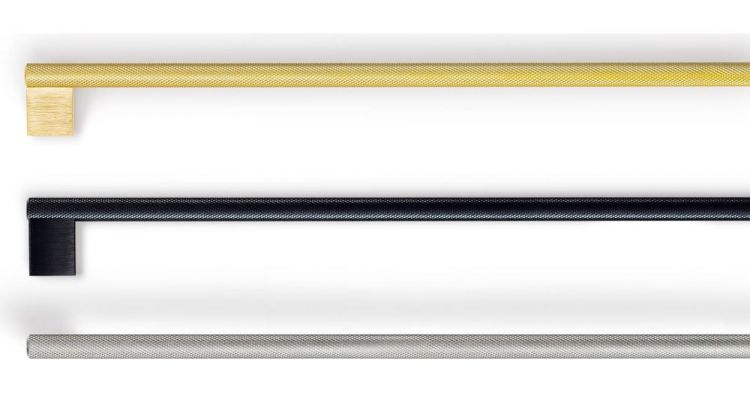 Hafele 132.19.122 Brass Effect GRAF-2 Knurled Cabinet Bar Handle C/C 1178mm