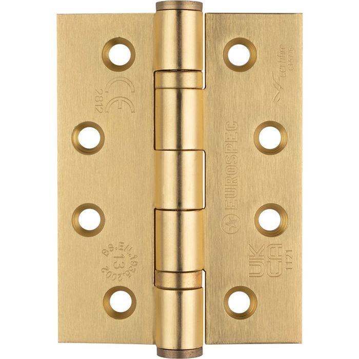Ball Bearing Door Hinge in Satin Brass, (102mm x 76mm / 4" x 3") | HIN1433P/13SB