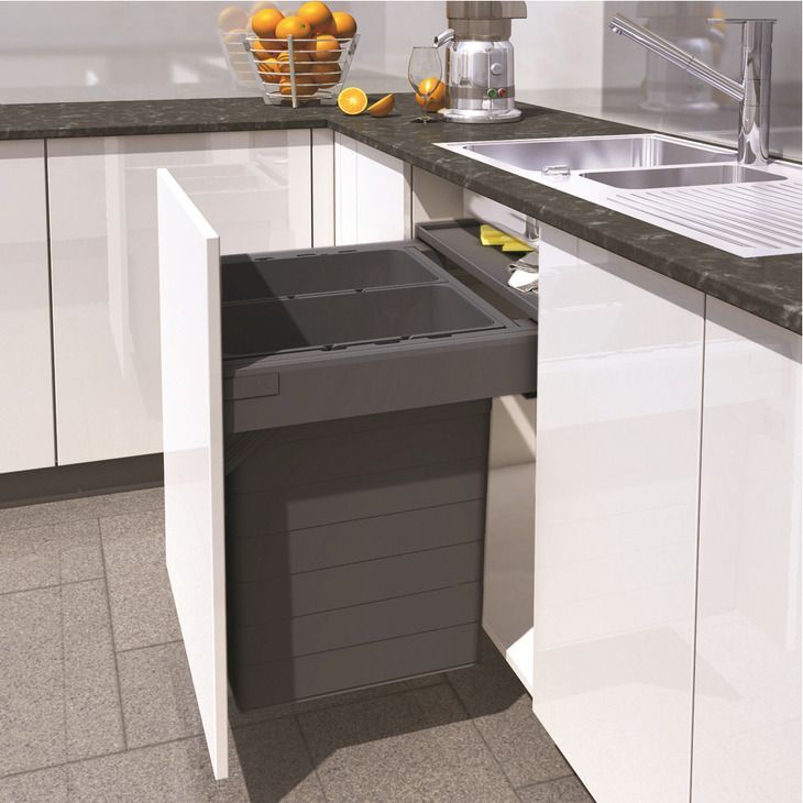 Waste Bin System, for Blum Tandembox, Ninka One2Five, Cab Width 600mm, 2 x 42l Bins (502.91.174)