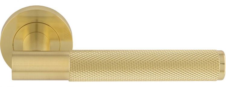 UDP010SB/INTB - Serozzetta Satin Brass Lagos Knurled Lever Latch Pack - Ultimate Door Pack - by Carlisle Brass