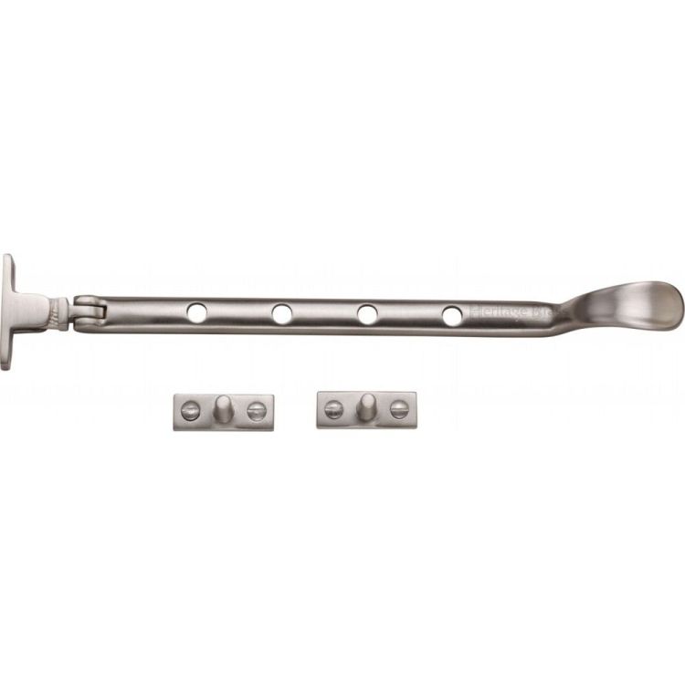Heritage Brass V990 10-SN Satin Nickel Casement Stay Spoon Pattern 10