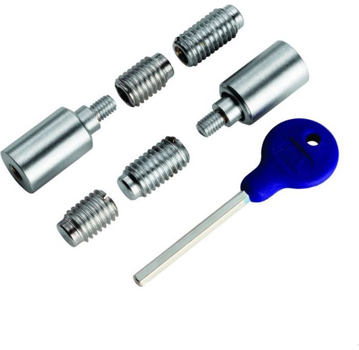 Satin Chrome WF18SC sash window stops x 2 plus key