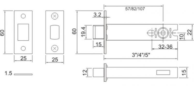 YKBDB3N-MB - York Architectural Tubular Bathroom Deadbolt 3" Matt Bronze Finish