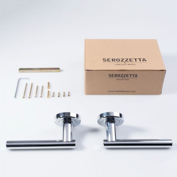 Serozzetta Philadelphia ZIN3121-PC polished chrome zinc lever on rose handles