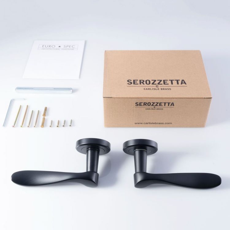 Serozzetta ZIN3130MB VERDUN Scroll Lever Handle On Rose Matt Black