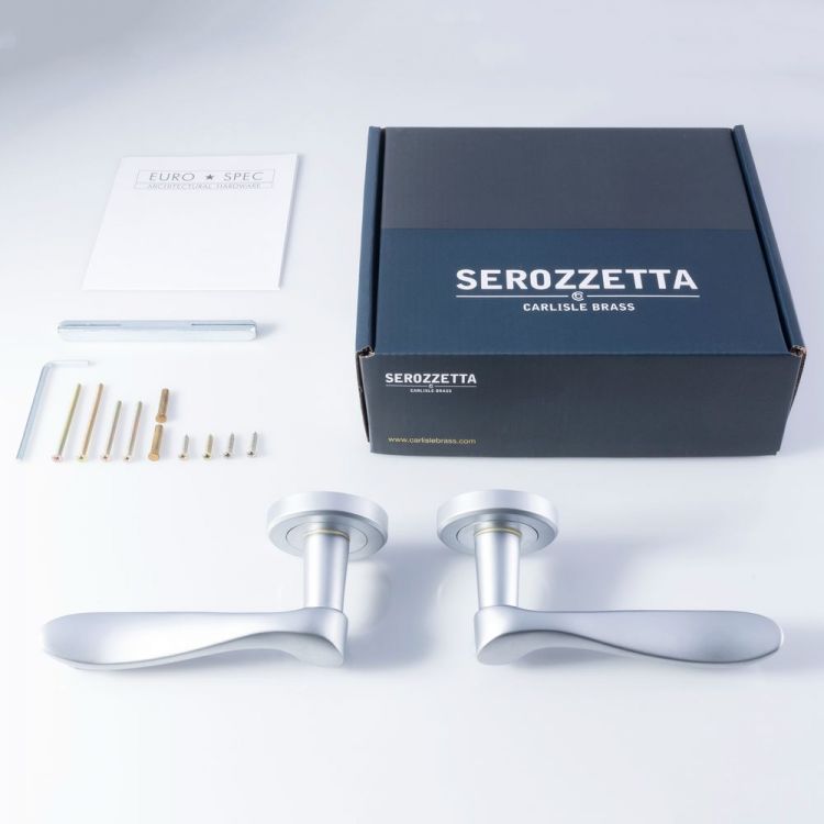 Serozzetta ZIN3130SC VERDUN Scroll Lever Handle On Rose Satin Chrome